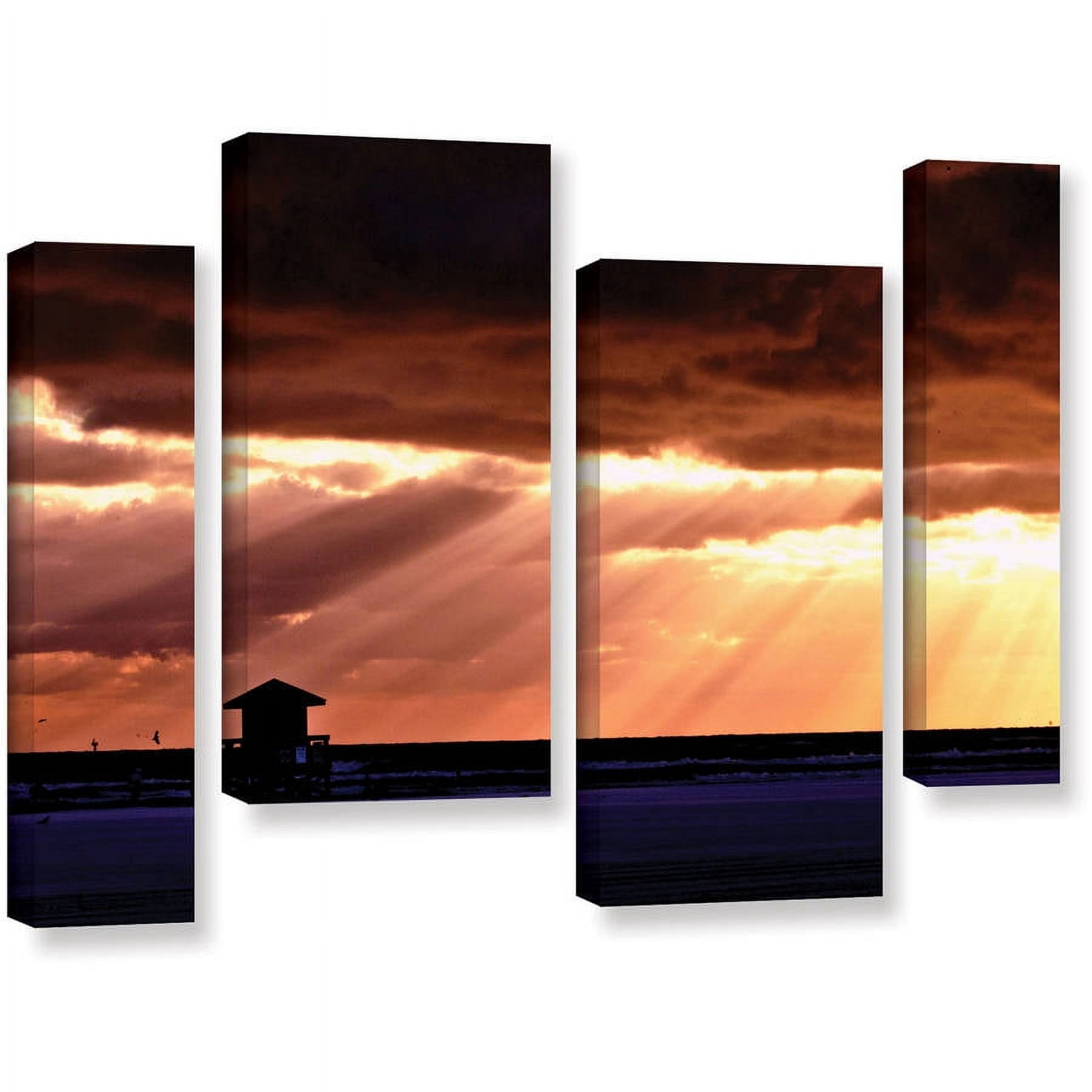 ArtWall Lindsey Janich "Sunset 1" 4-Piece Gallery-Wrapped Canvas Staggered Set