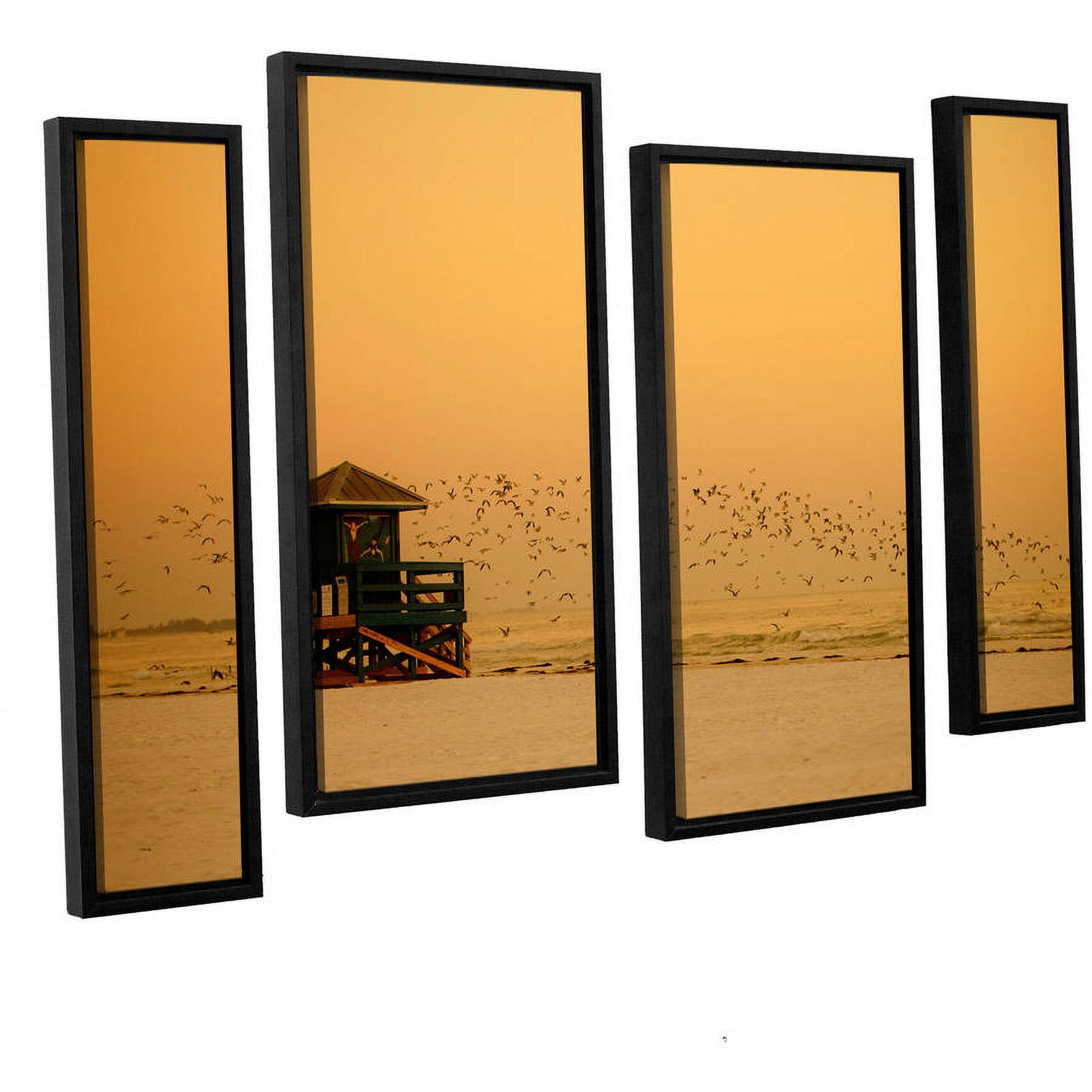 ArtWall Lindsey Janich "Sunset" 4-Piece Floater Framed Canvas Staggered Set