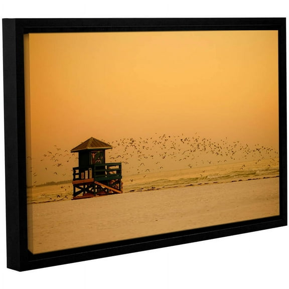 ArtWall Lindsey Janich "Sunset" Gallery-Wrapped Floater-Framed Canvas