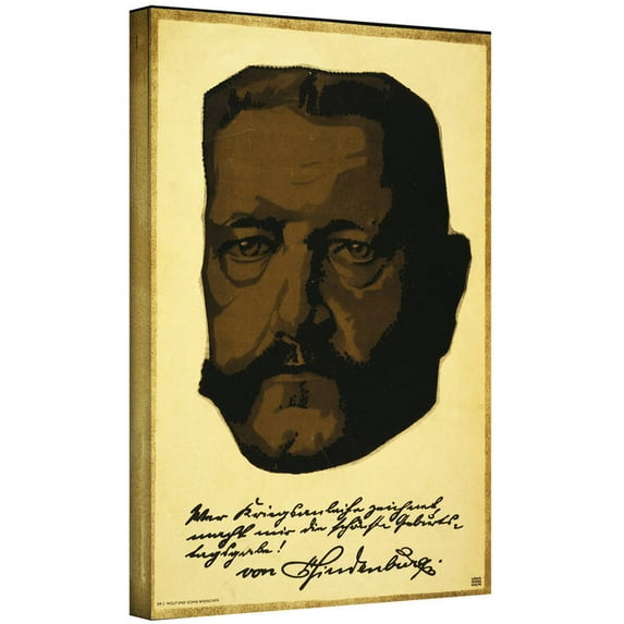 ArtWall Louis Oppenheim "Portrait Of General Field Marshall Paul Von Hindenburg, 1917 " Gallery-Wrapped Canvas