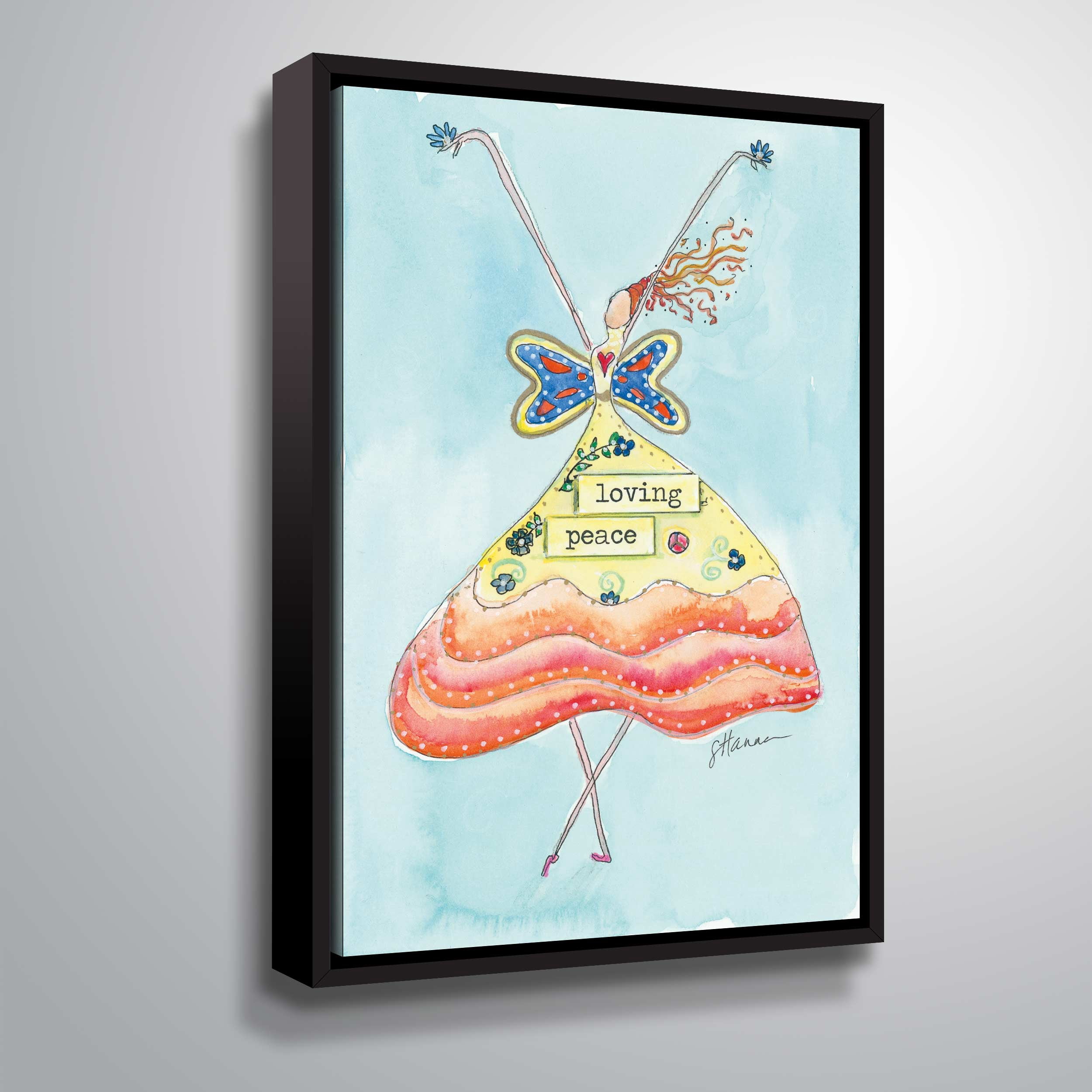 ArtWall Loving peace, Gallery Wrapped Floater-framed Canvas by Lorri Hanna
