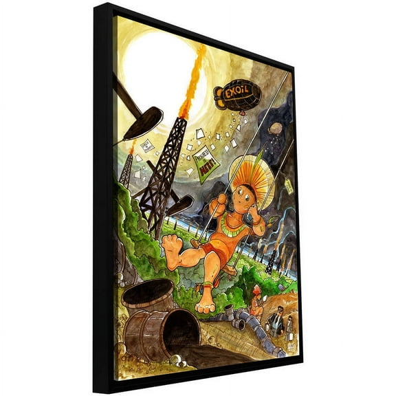 ArtWall Luis Peres "Big Oil 1" Floater Framed Gallery-Wrapped Canvas