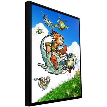 ArtWall Luis Peres "Flying 1" Floater Framed Gallery-Wrapped Canvas