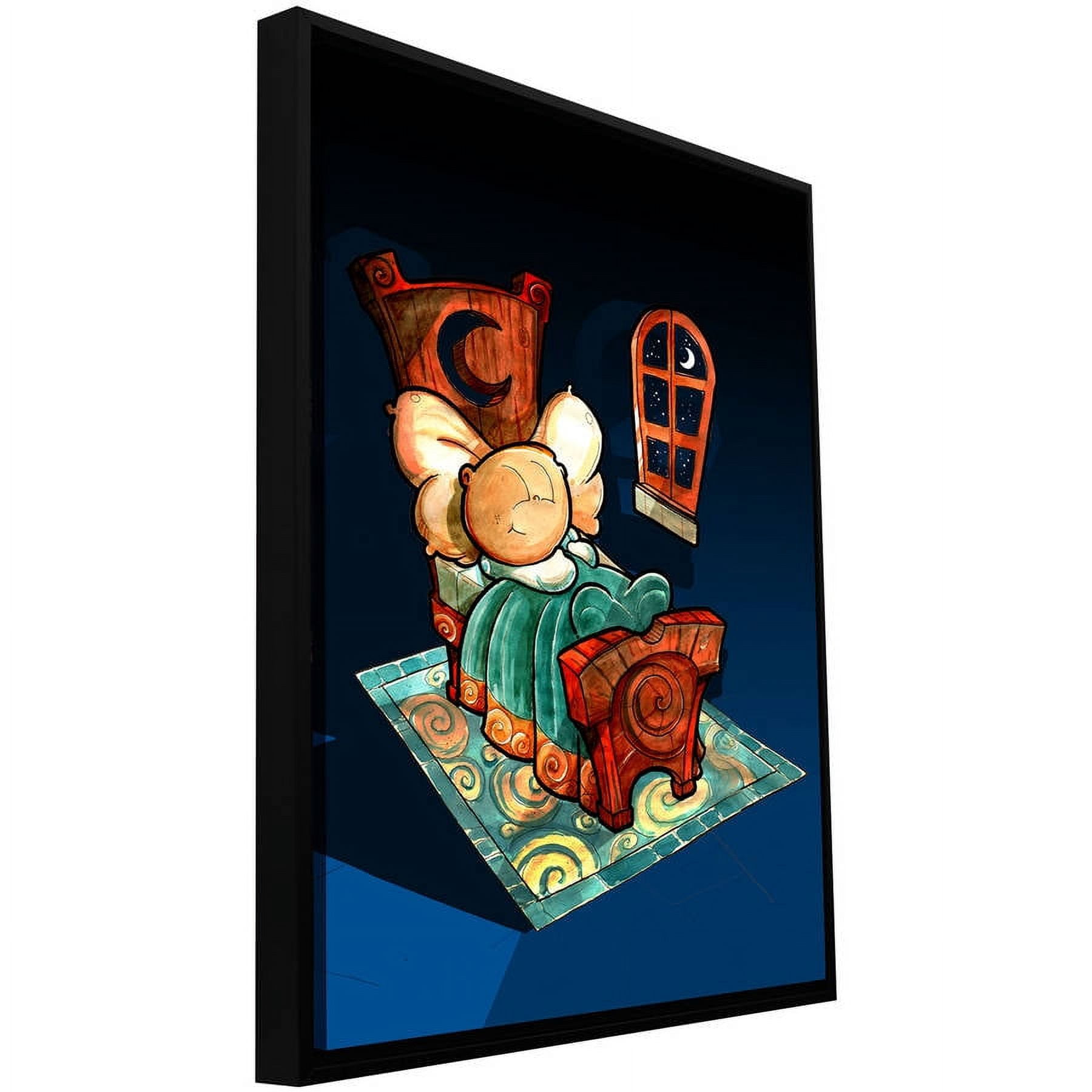 ArtWall Luis Peres "Kids In Bed 1" Floater Framed Gallery-Wrapped Canvas
