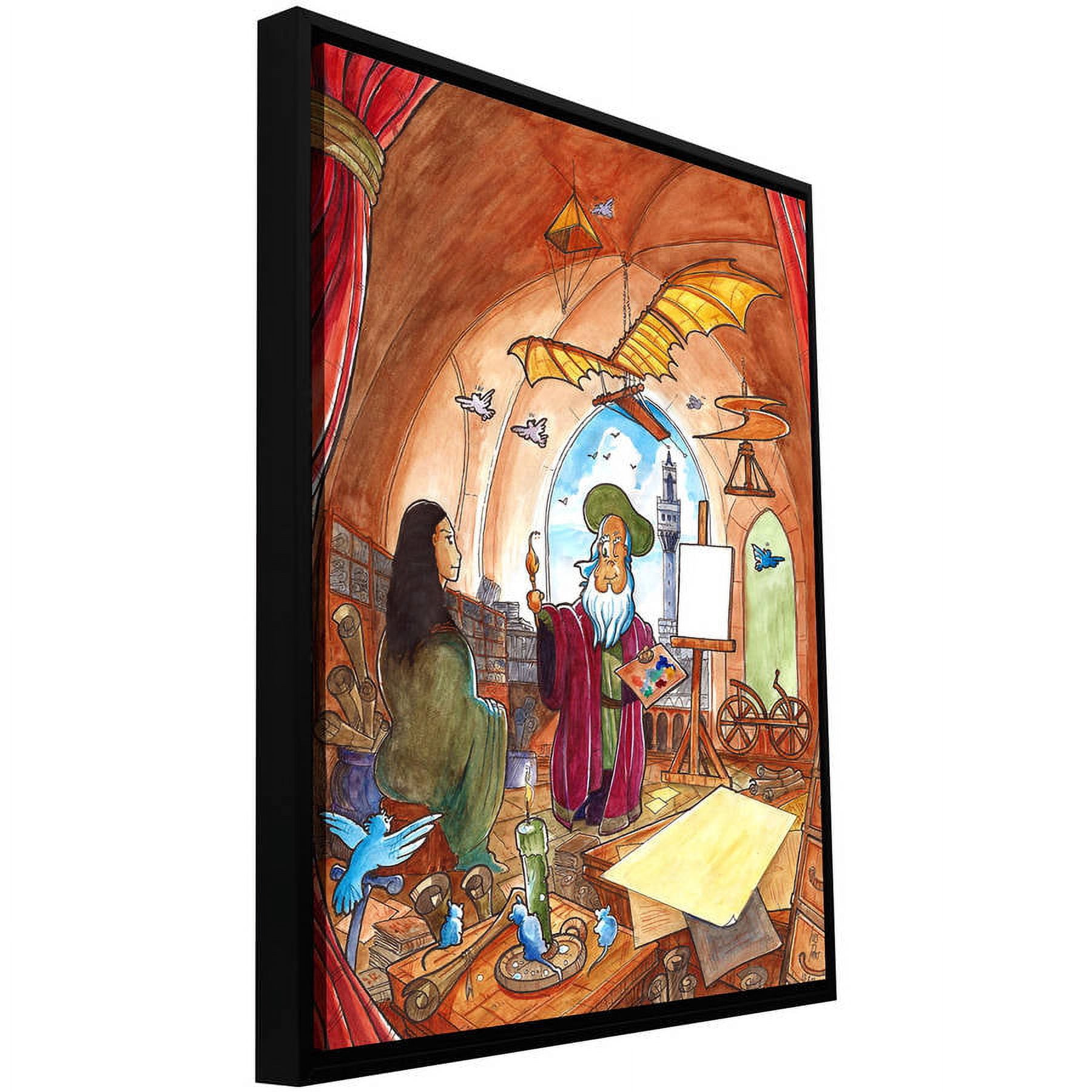 ArtWall Luis Peres "Leo And Mona" Floater Framed Gallery-Wrapped Canvas