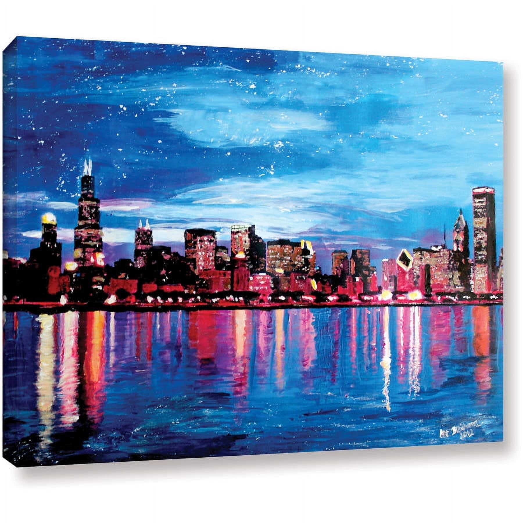 ArtWall Martina Bleichner "Chicago Skyline at Dusk" Gallery-wrapped Canvas