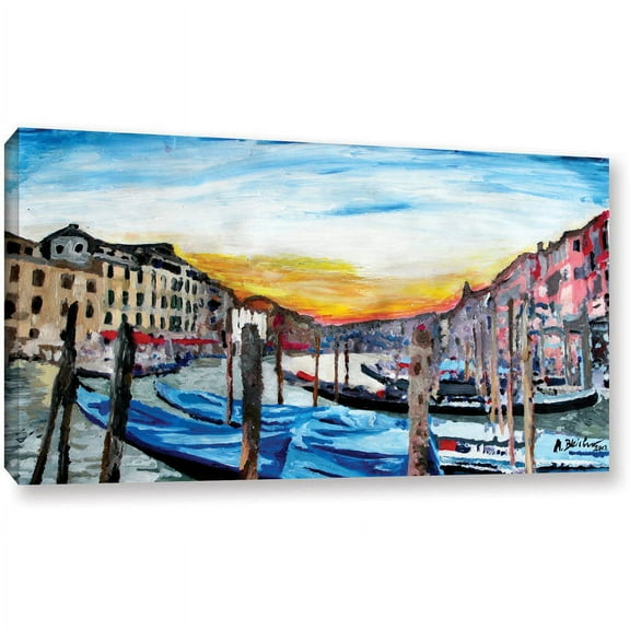 ArtWall Martina Bleichner "Gondolas on Canale Grande in Venice" Gallery-wrapped Canvas