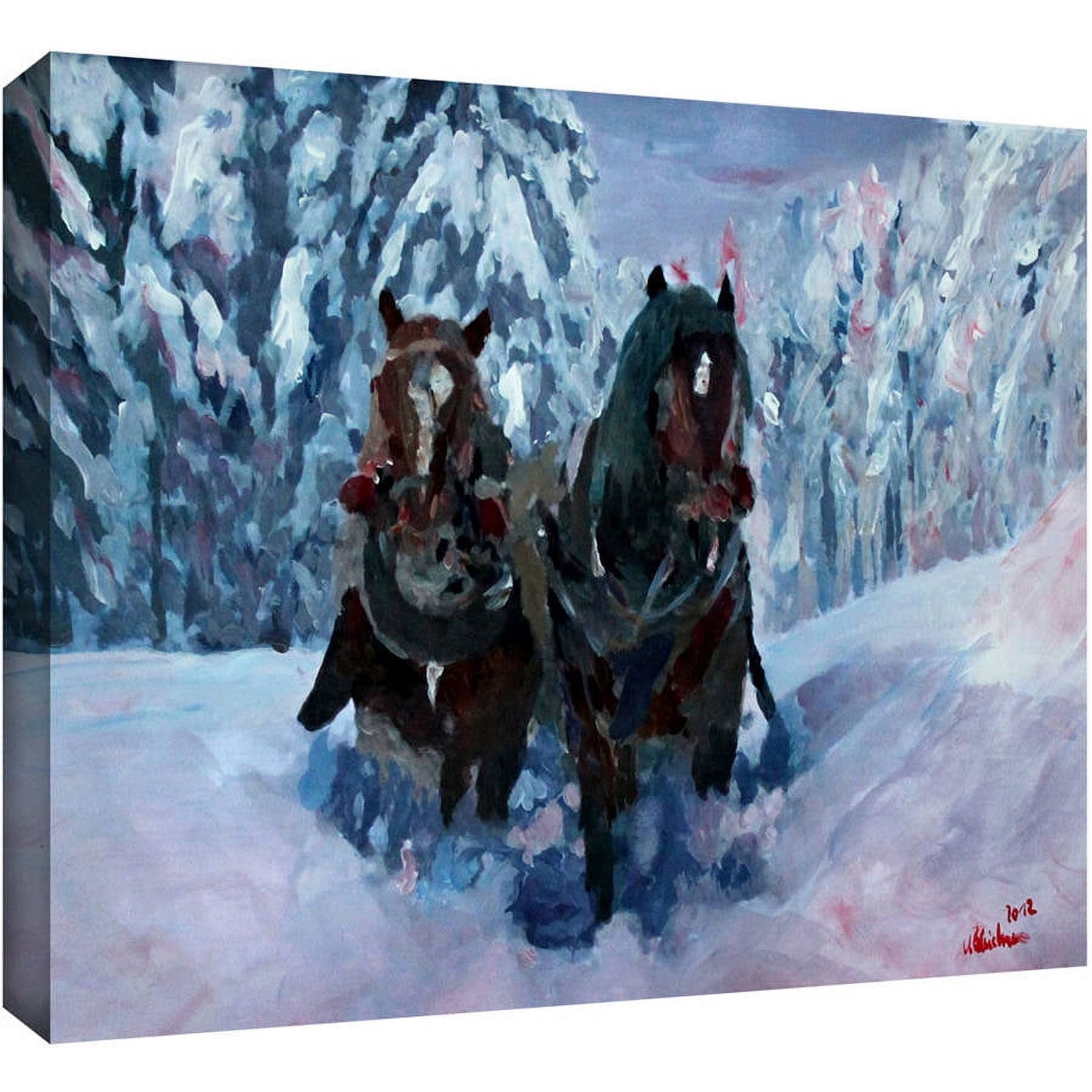 ArtWall Martina and Markus Bleichner "Winter Sled" Gallery-Wrapped Canvas