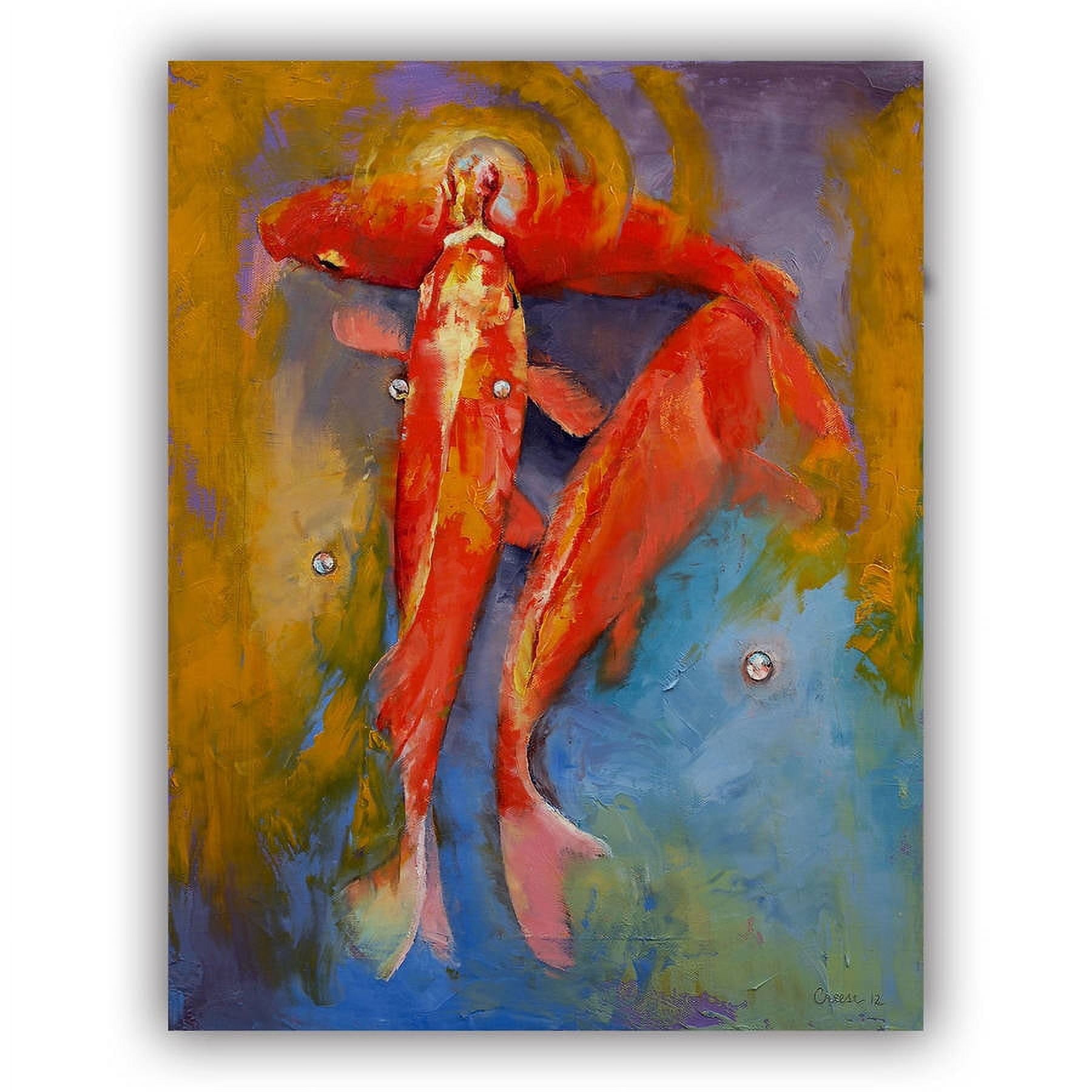 ArtWall Michael Creese "Koi Bubbles" ArtAppealz Removable Wall Art