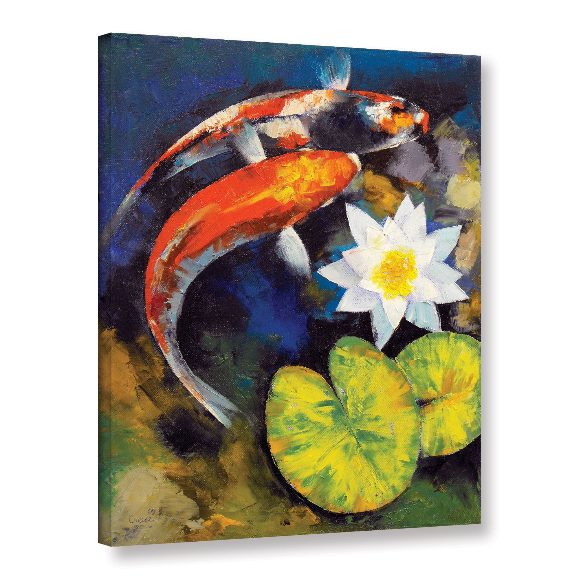 ArtWall Michael Creese Koi Fish and Water Lily Wall Art