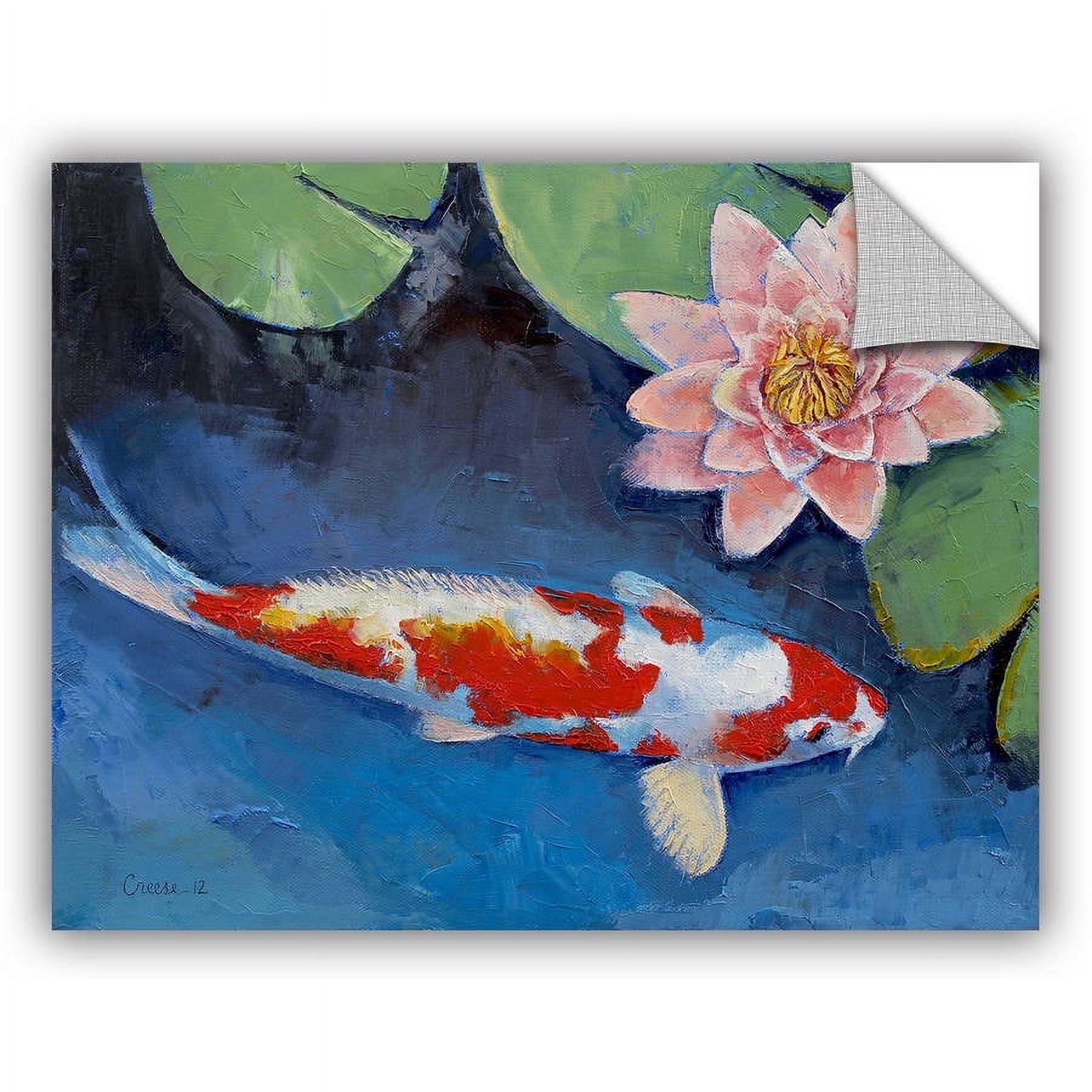 ArtWall Michael Creese "Koi and Water Lily" ArtAppealz Removable Wall Art