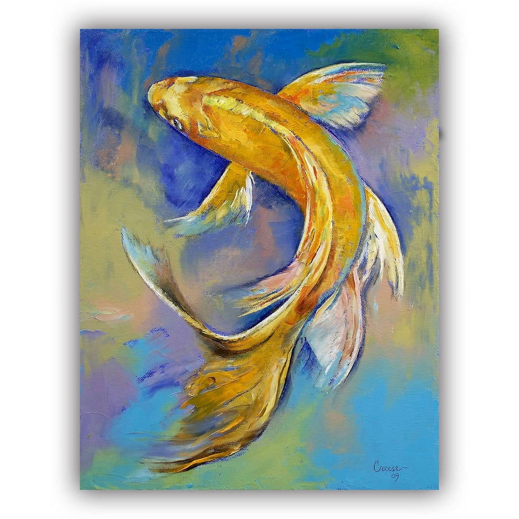 ArtWall Michael Creese "Orenji Butterfly Koi" Art Appeals Removable Wall Art