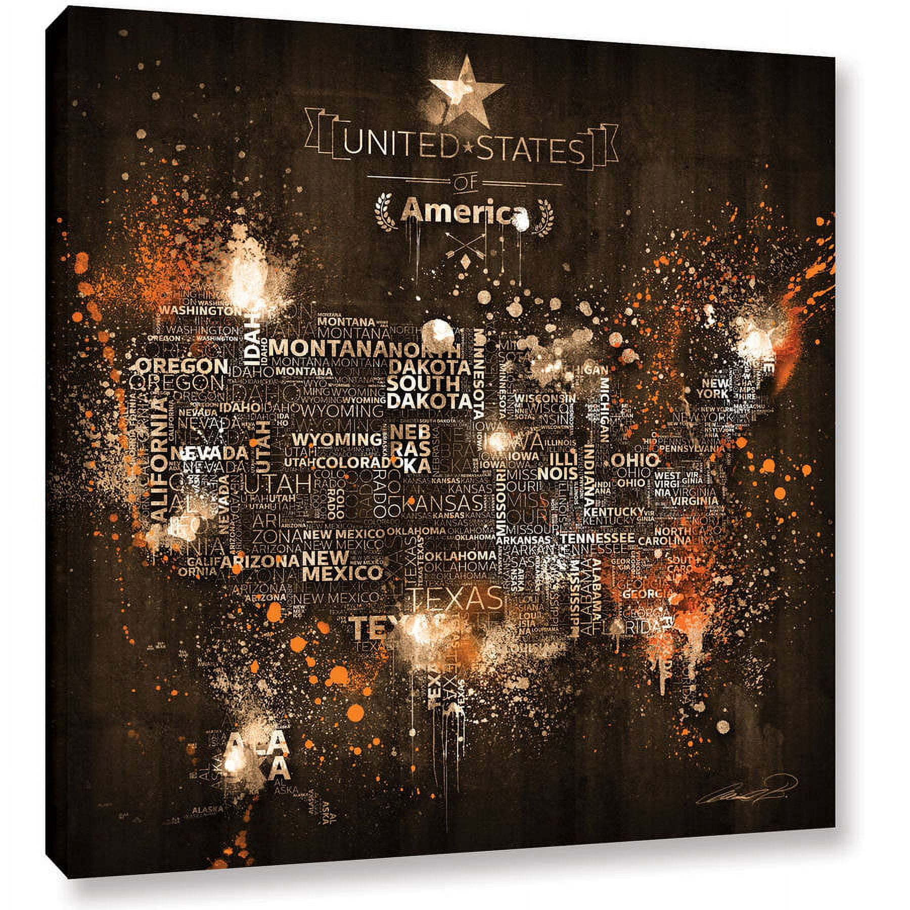 ArtWall Mikael B "Dark Storm: Deep Orange" Gallery-wrapped Canvas