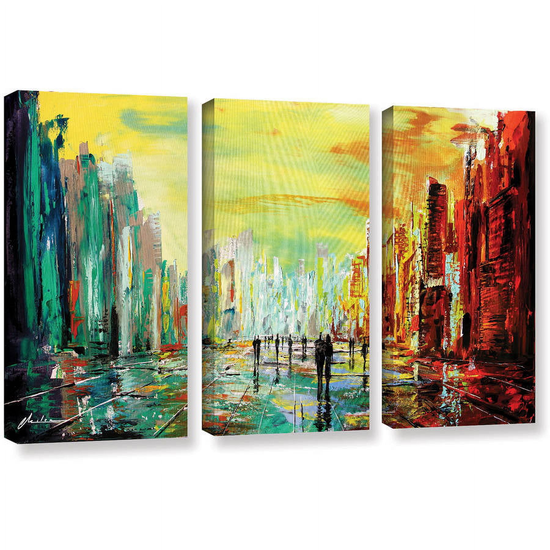 ArtWall Milen Tod "City Of Time" 3-Piece Gallery-wrapped Canvas Set