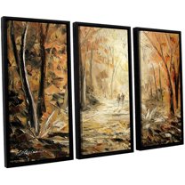 ArtWall Milen Tod "Couple's Stroll" 3-Piece Floater Framed Canvas Set