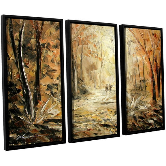 ArtWall Milen Tod "Couple's Stroll" 3-Piece Floater Framed Canvas Set