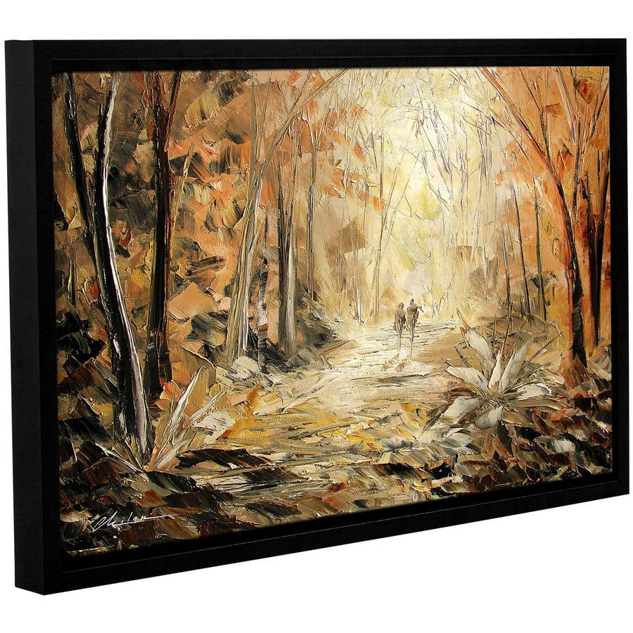 ArtWall Milen Tod "Couple's Stroll" Gallery-wrapped Floater-framed Canvas