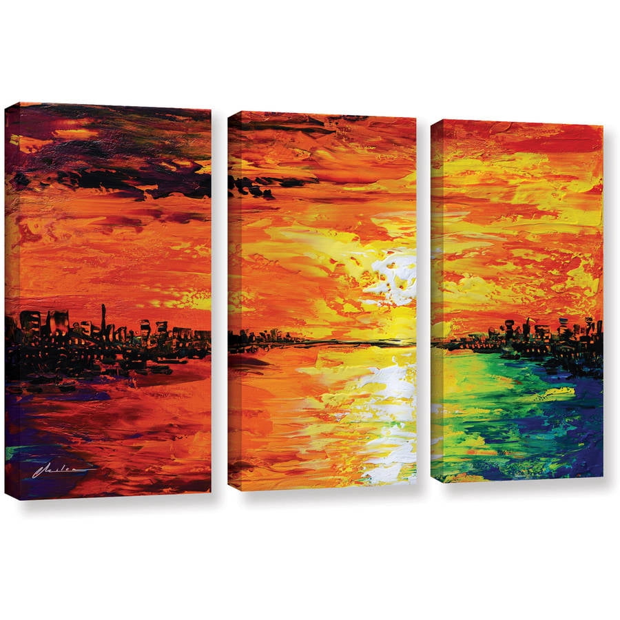 ArtWall Milen Tod "Dusk's Dawn" 3-Piece Gallery-wrapped Canvas Set