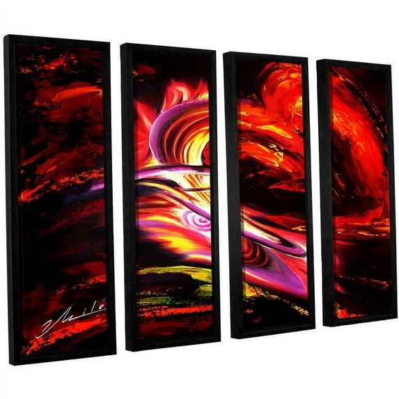 ArtWall Milen Tod "Flair" 4-Piece Floater Framed Canvas Set