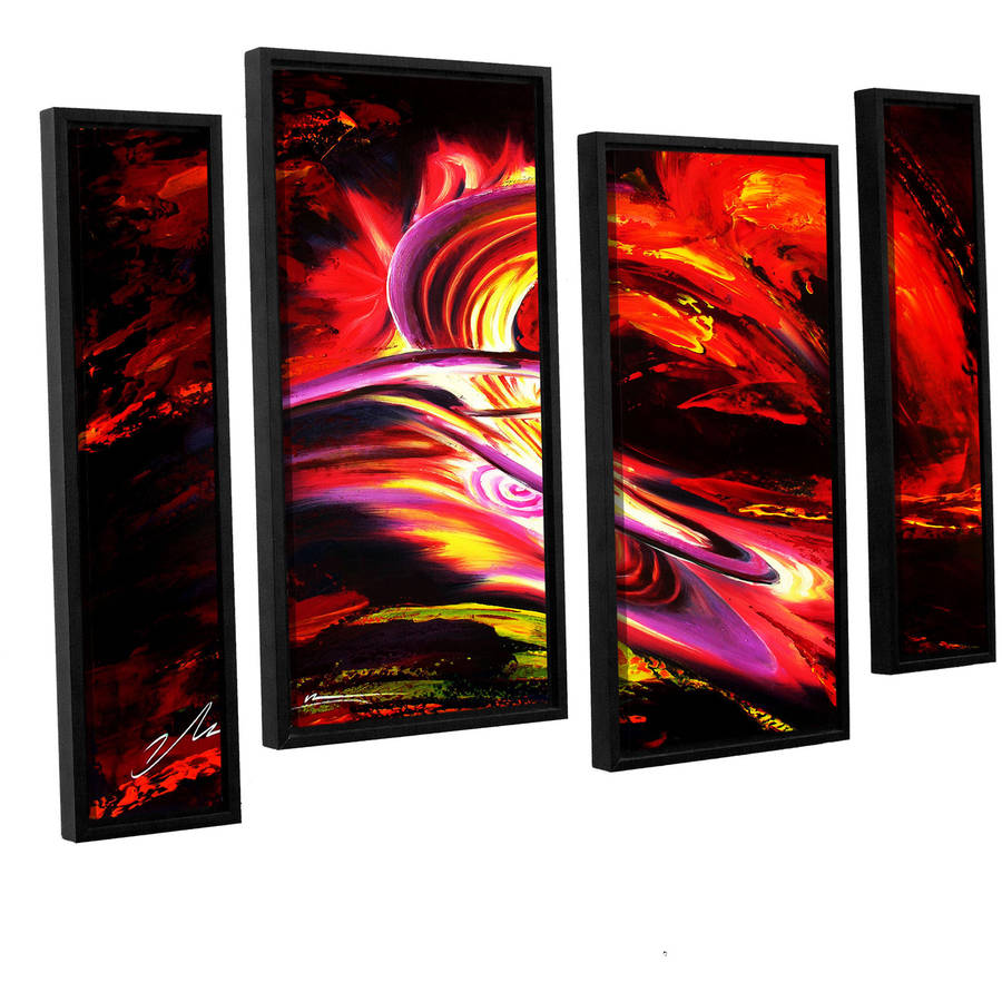 ArtWall Milen Tod "Flair" 4-Piece Floater Framed Canvas Staggered Set