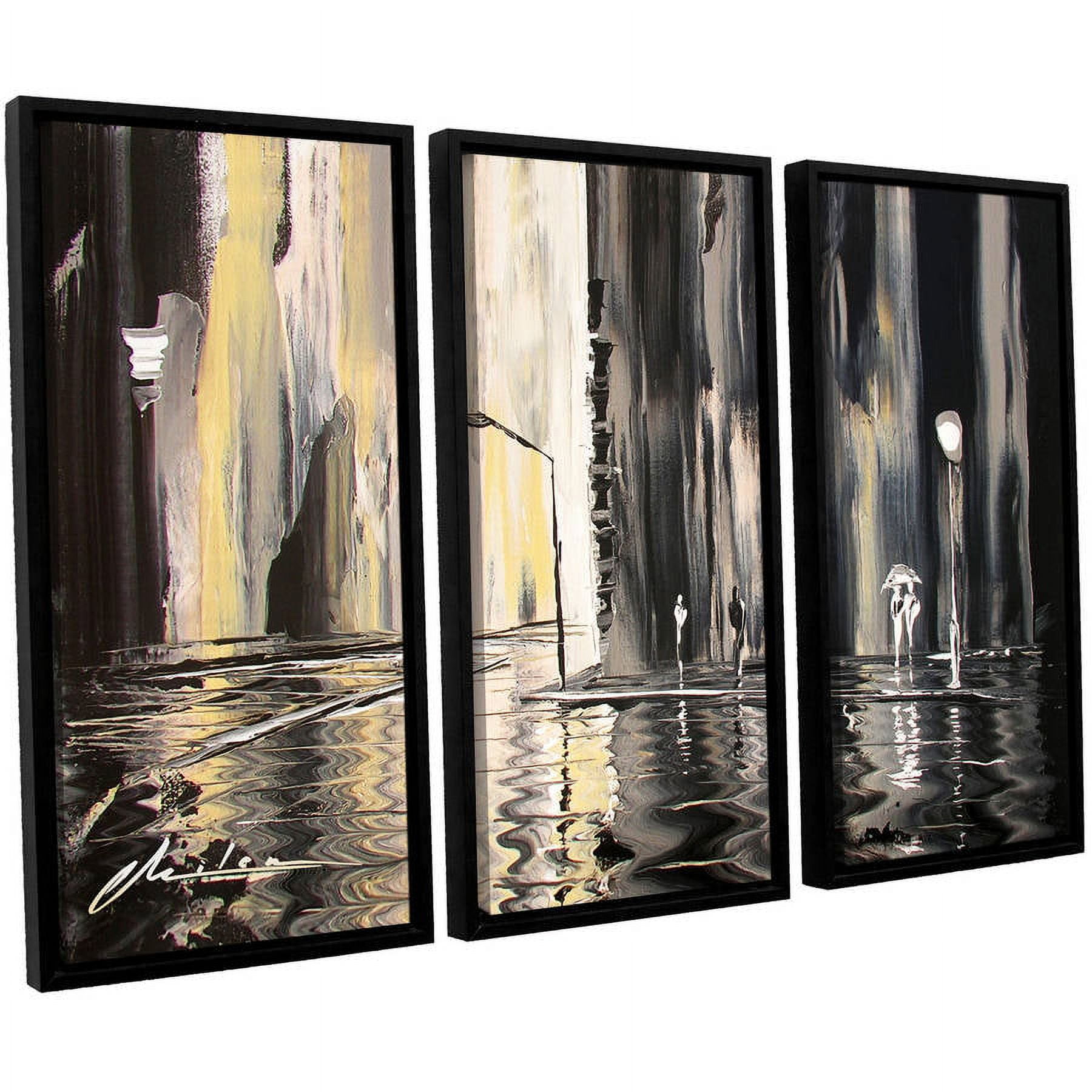 ArtWall Milen Tod "Mono" 3-Piece Floater Framed Canvas Set
