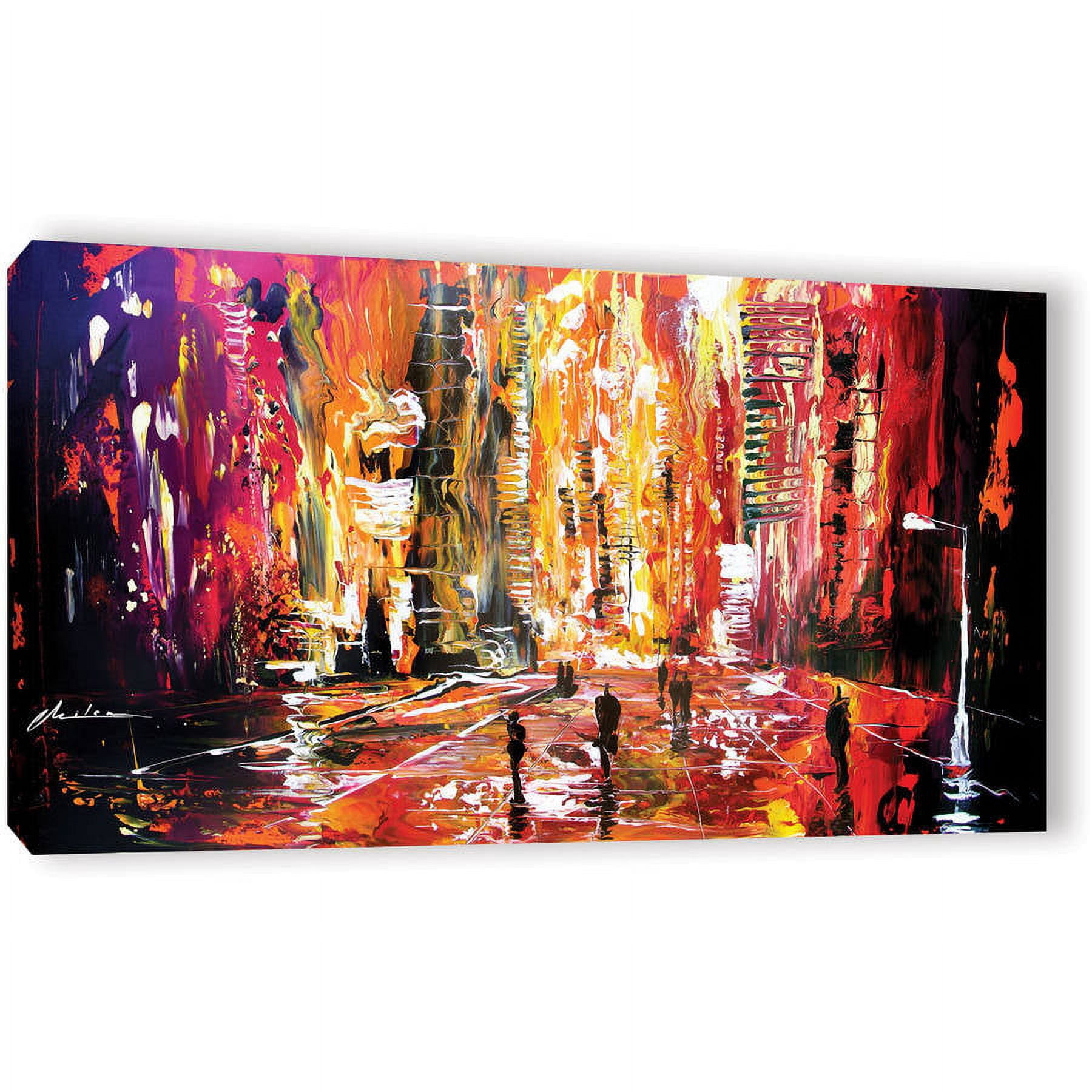 ArtWall Milen Tod "Night Life" Gallery-wrapped Canvas