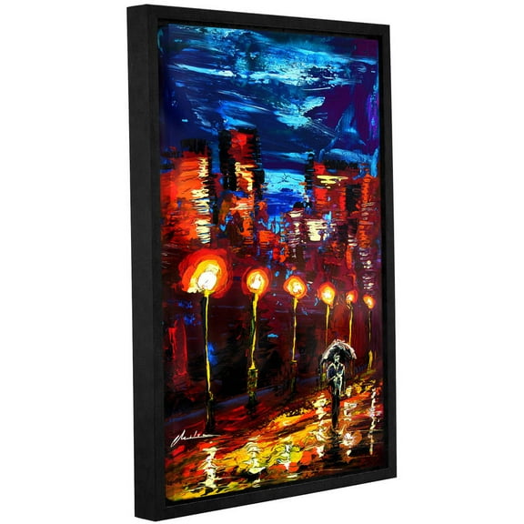 ArtWall Milen Tod "Rain 3" Gallery-wrapped Floater-framed Canvas