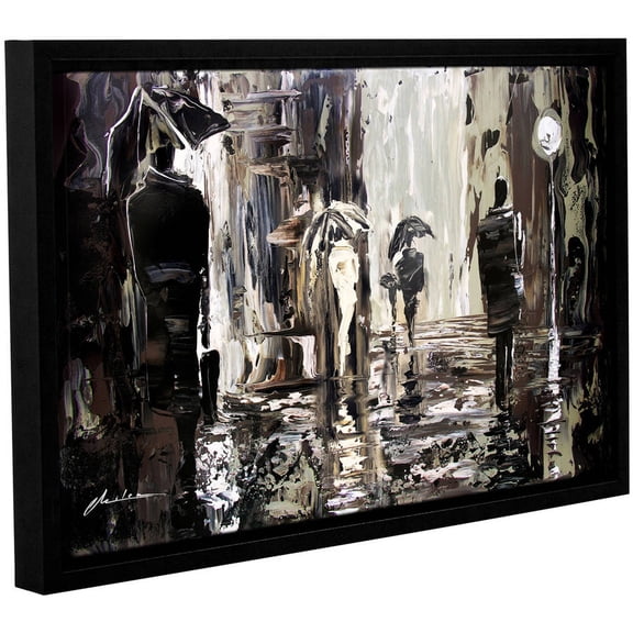 ArtWall Milen Tod "Rain" Gallery-wrapped Floater-framed Canvas