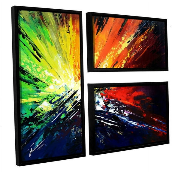 ArtWall Milen Tod "Vibrance 2" 3-Piece Floater-framed Canvas Flag Set