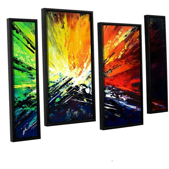 ArtWall Milen Tod "Vibrance 2" 4-Piece Floater-framed Canvas Staggered Set