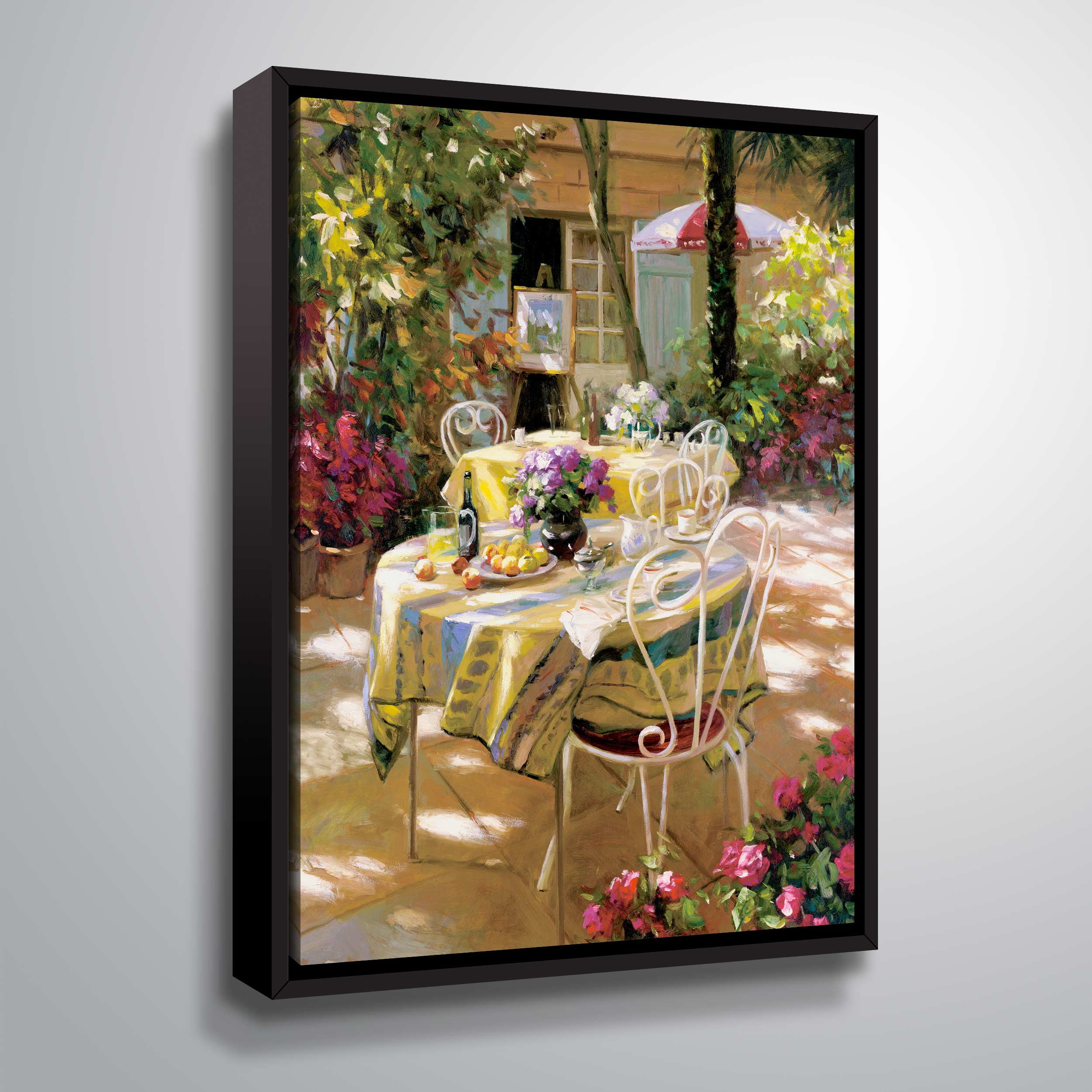 ArtWall Morning Light Cafe, Gallery Wrapped Floater-framed Canvas by Tim Benjamin