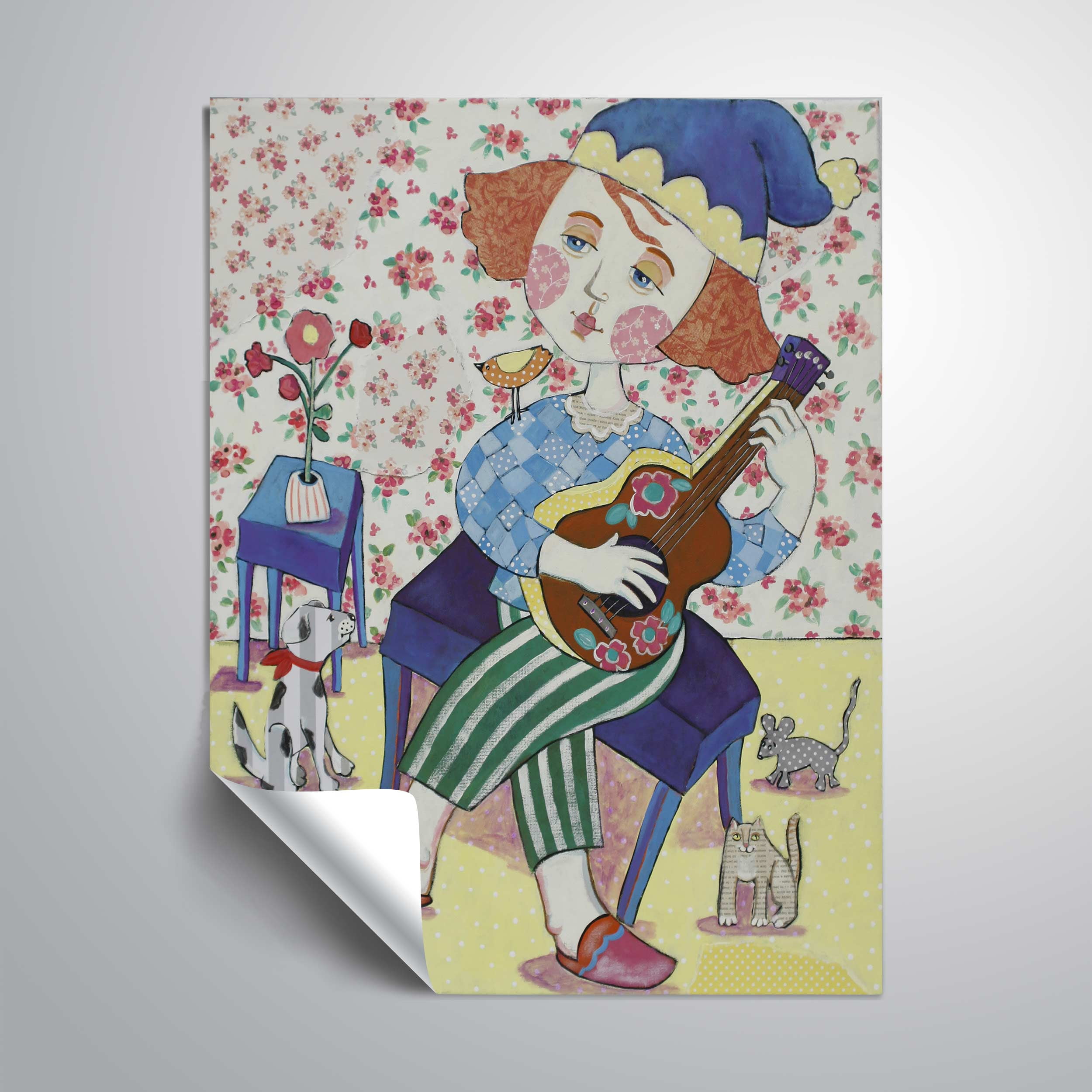 ArtWall Music for Animals, Removable Wall Art Mural by Holly Wojahn
