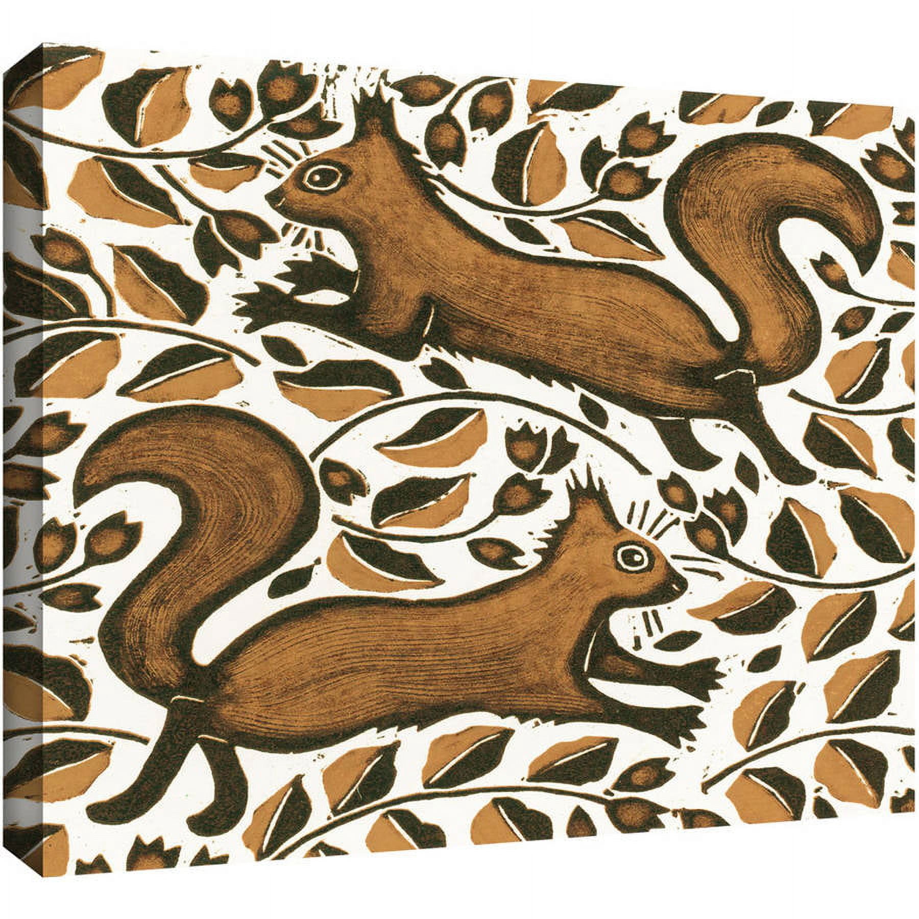 ArtWall Nat Morley "Beachnut Squirrels" Gallery-Wrapped Canvas