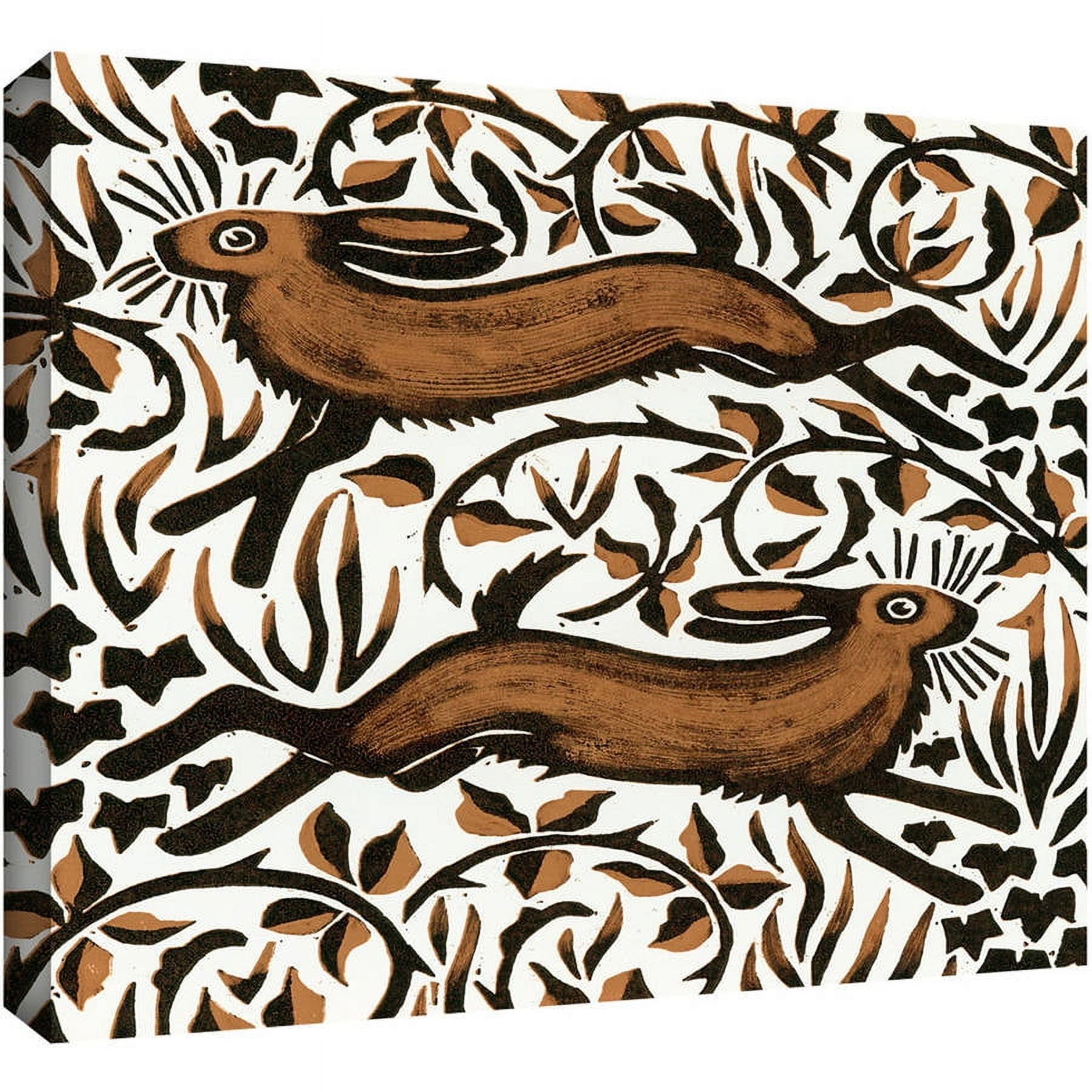 ArtWall Nat Morley "Bramble Hares" Gallery-Wrapped Canvas