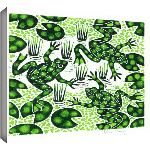 ArtWall Nat Morley "Leaping Frogs" Gallery-Wrapped Canvas