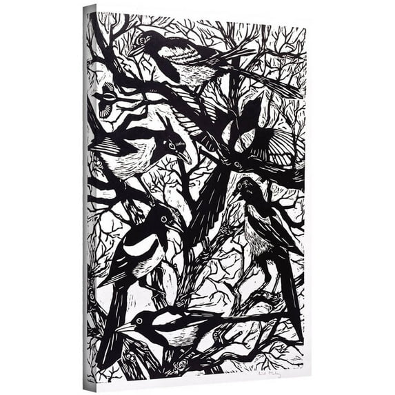 ArtWall Nat Morley "Magpies" Gallery-Wrapped Canvas