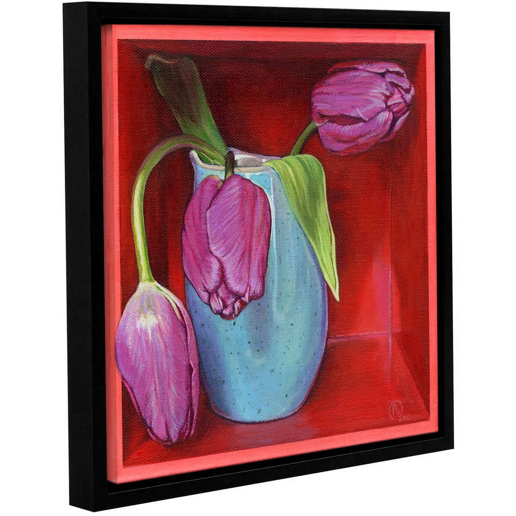 ArtWall Paige Wallis "A Trio Of Tulips" Gallery-wrapped Floater-framed Canvas