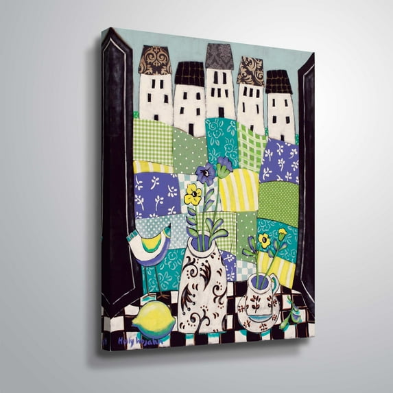 ArtWall Patchwork Landscape En Blue, Gallery Wrapped Canvas by Holly Wojahn