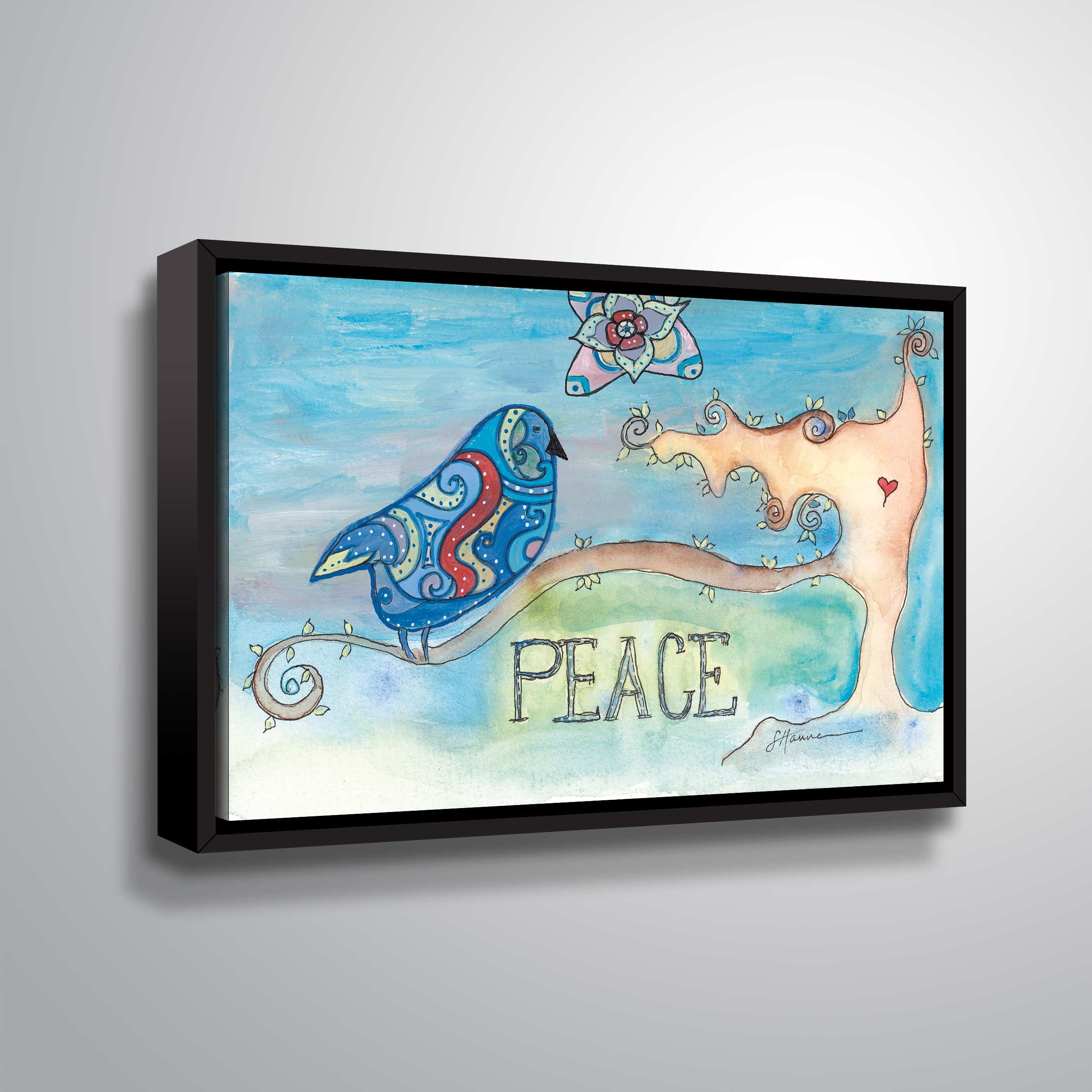 ArtWall Peace, Gallery Wrapped Floater-framed Canvas by Lorri Hanna