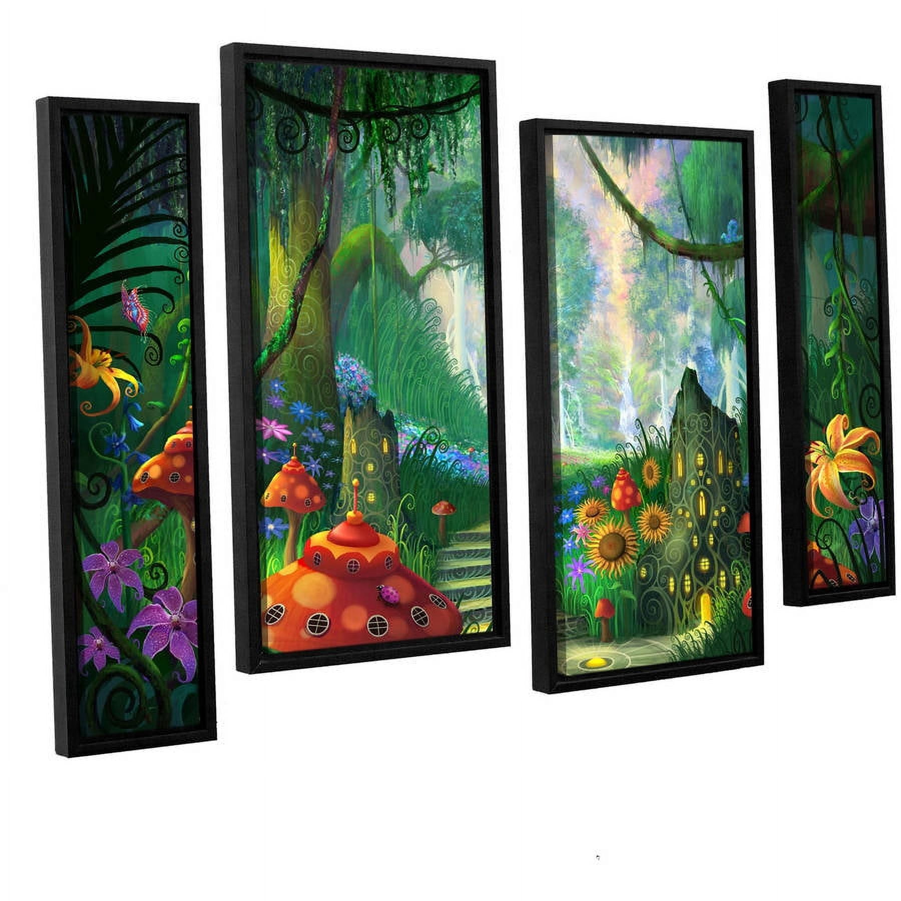 ArtWall Philip Straub "Hidden Treasure" 4-Piece Floater Framed Canvas Staggered Set