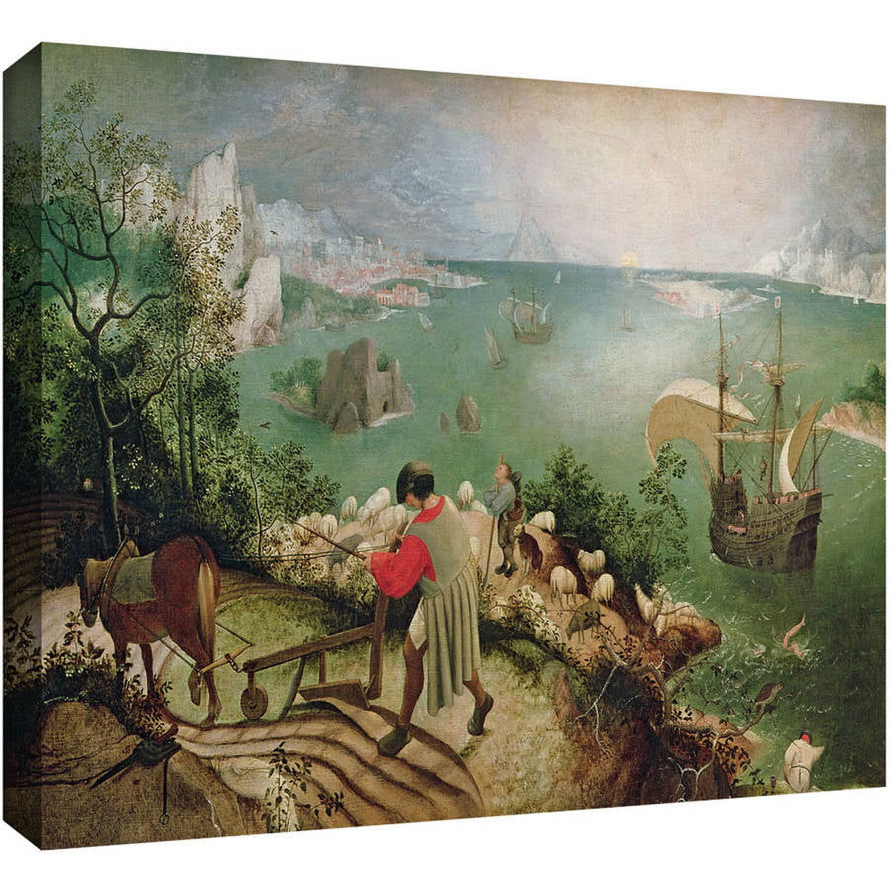ArtWall Pieter Bruegel "Landscape With The Fall Of Icarus" Gallery-Wrapped Canvas