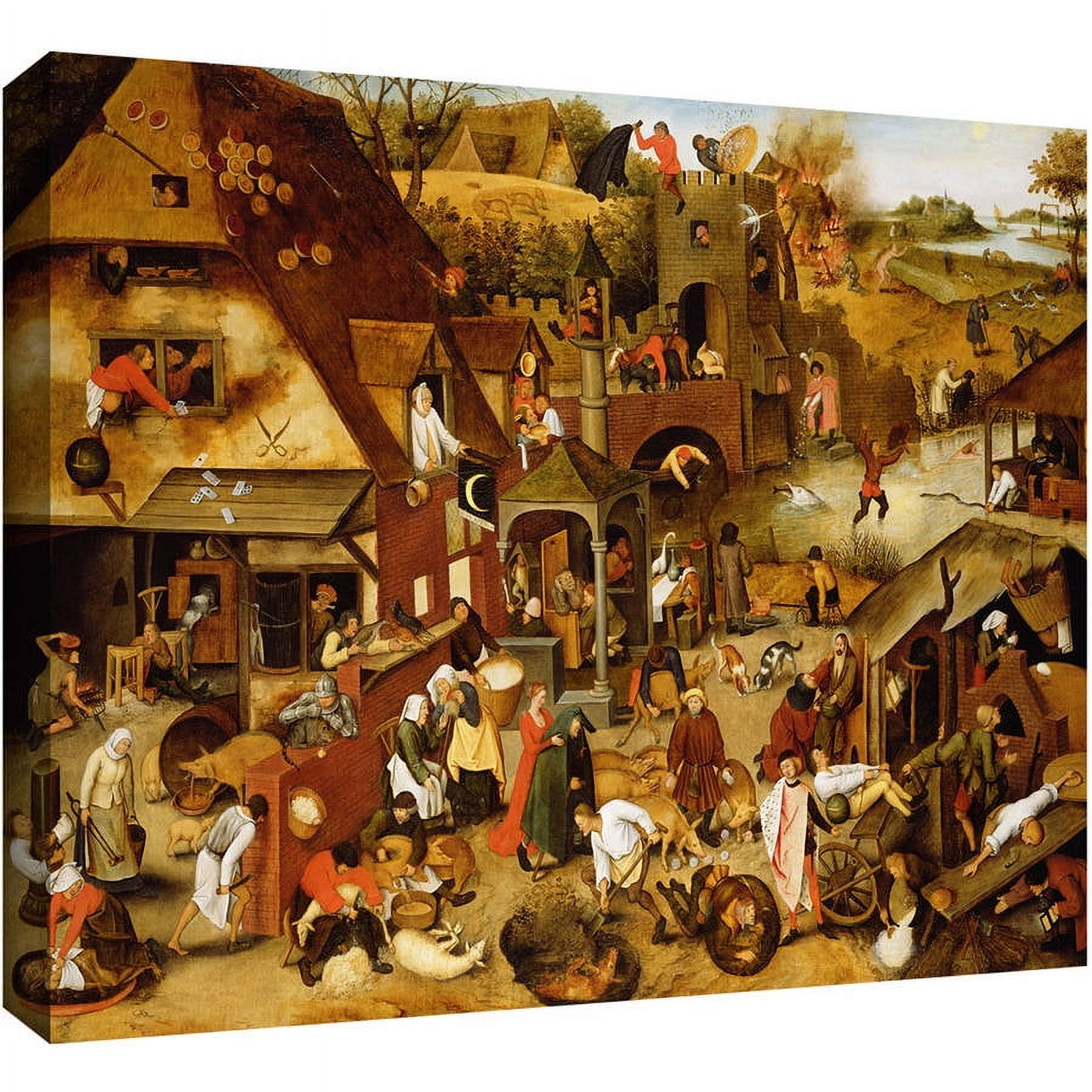 ArtWall Pieter Bruegel The Flemish Proverbs Gallery-Wrapped Canvas