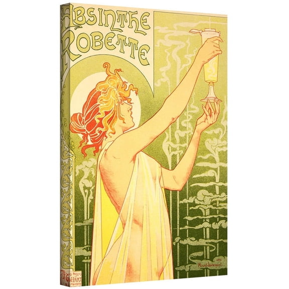ArtWall Privat Livemont " Poster Advertising "Robette Absinthe', 1896" Gallery-Wrapped Canvas