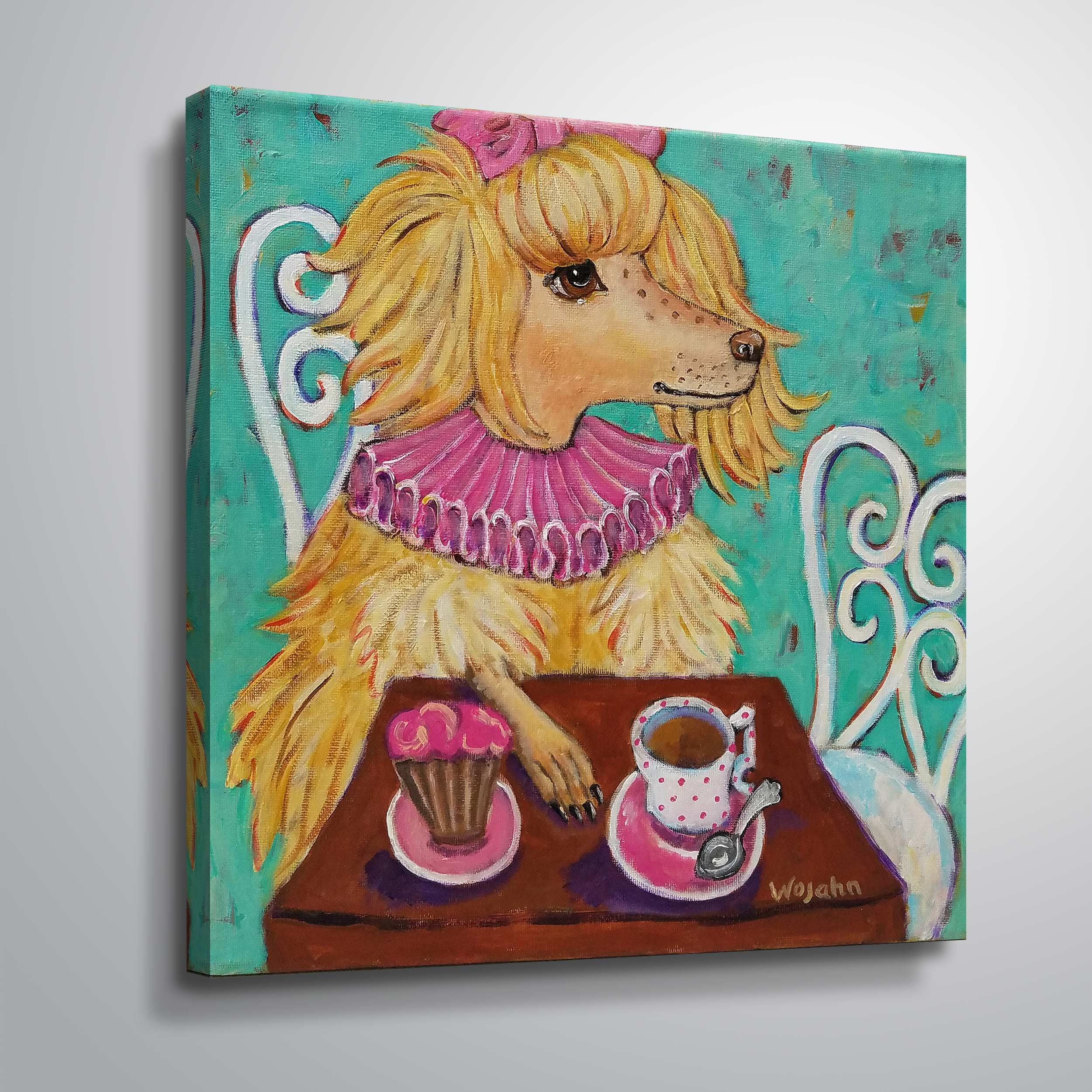 ArtWall Proper poodle, Gallery Wrapped Canvas by Holly Wojahn