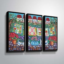 ArtWall Quilts, 3 Piece Floater Framed Canvas Set by Holly Wojahn