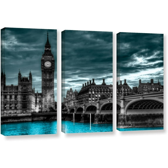 ArtWall Revolver Ocelot "London" 3 Piece Gallery-Wrapped Canvas