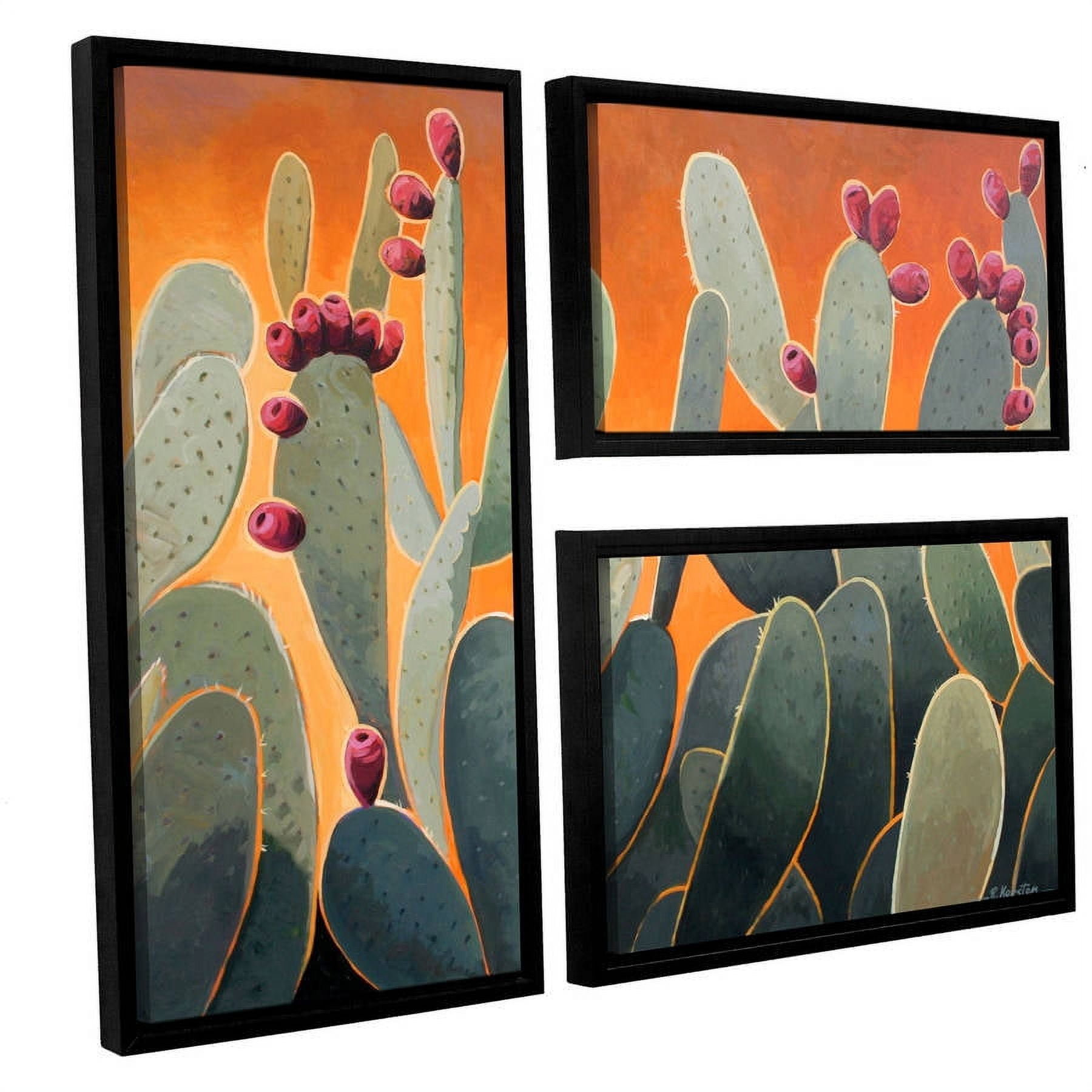 ArtWall Rick Kersten "Cactus Orange" 3-Piece Floater-framed Canvas Flag Set