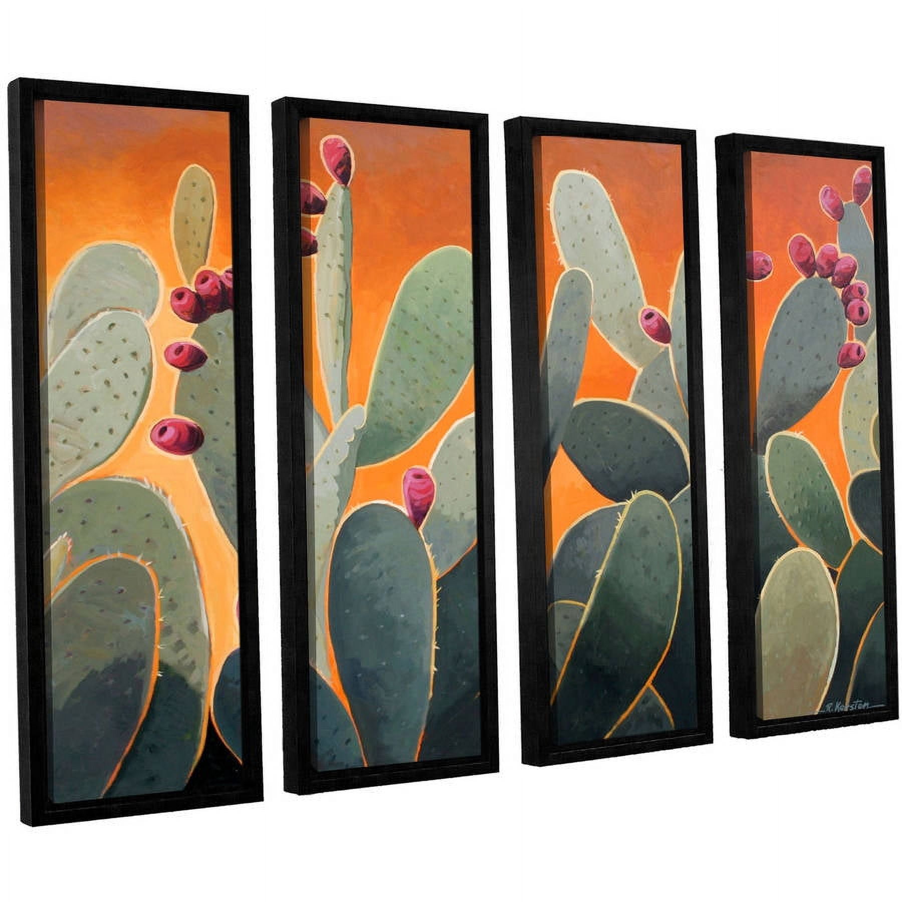 ArtWall Rick Kersten "Cactus Orange" 4-Piece Floater-framed Canvas Set