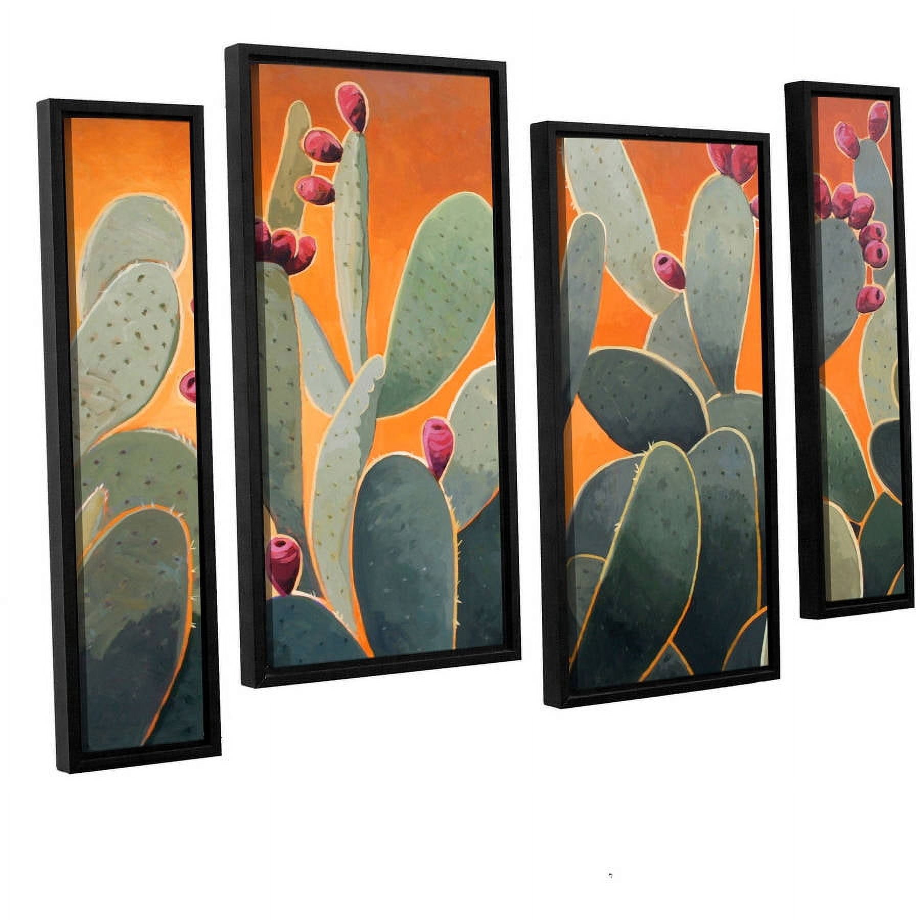 ArtWall Rick Kersten "Cactus Orange" 4-Piece Floater-framed Canvas Staggered Set