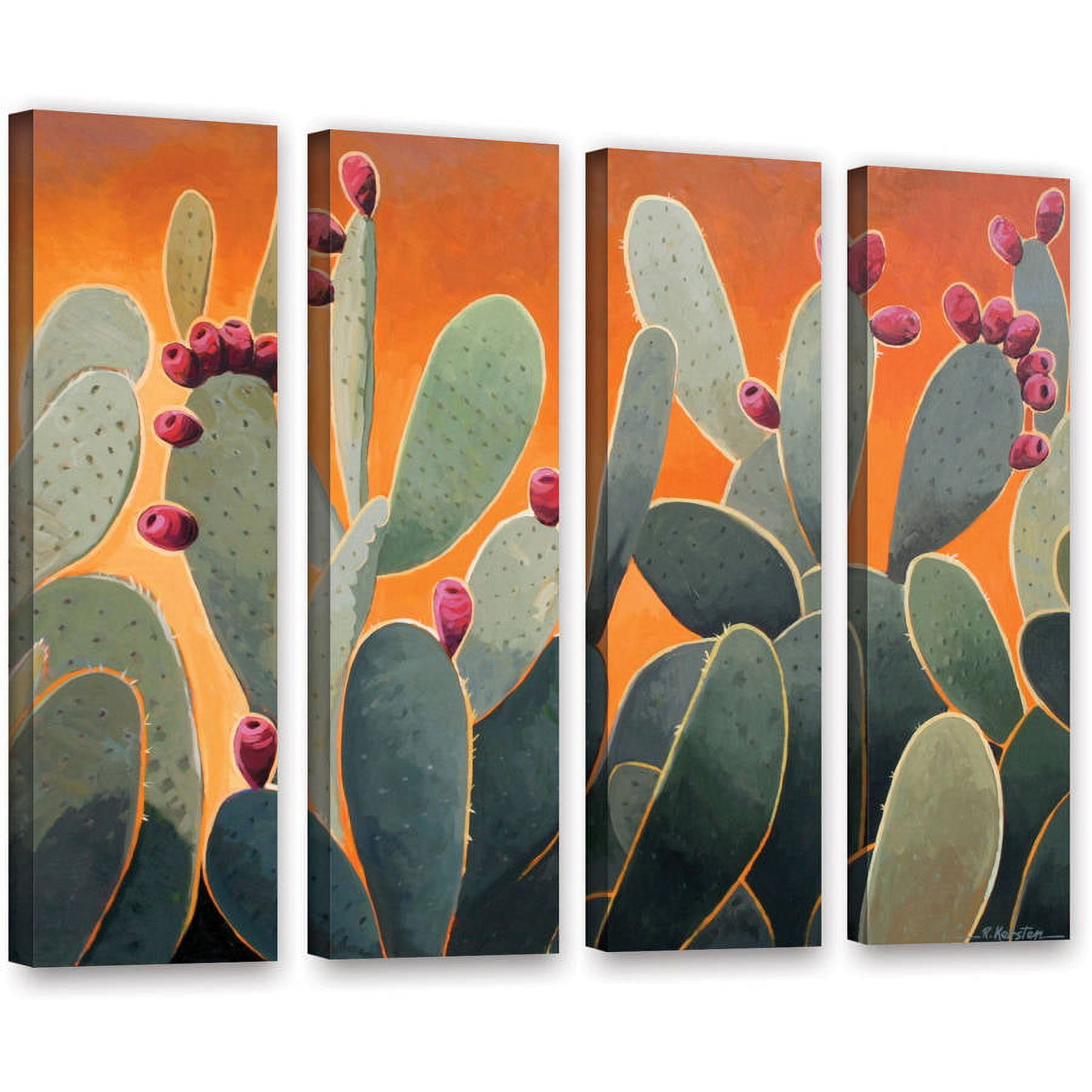 ArtWall Rick Kersten "Cactus Orange" 4-Piece Gallery-wrapped Canvas Set